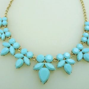 J.Crew Dainty Petal Necklace Brilliant Aqua